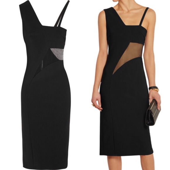 Mugler Dresses & Skirts - Mugler Paris Mesh Cut Out Stretch Jersey Dress